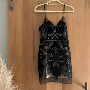 Nastygal Black Sheer Lace with Nude Lining - Believe it’s a Size Small